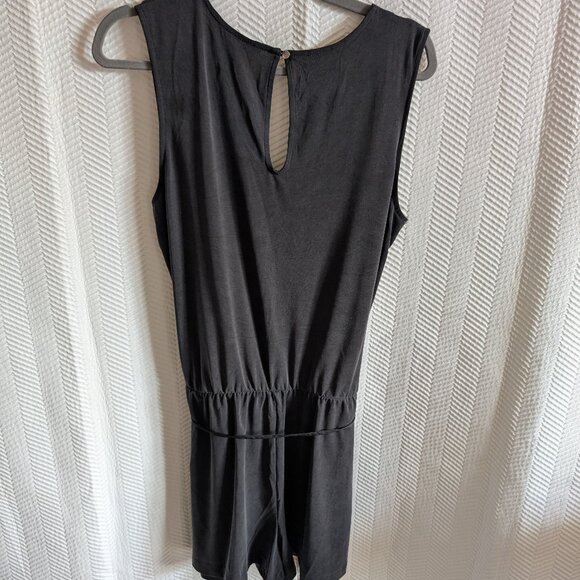 White House Black Market Sandwashed SL Jersey Romper Washed Black Medium - Picture 3 of 11